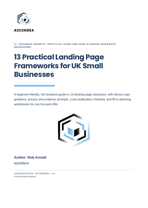 Cover of 13 Practical Landing Page Frameworks for UK Small Businesses