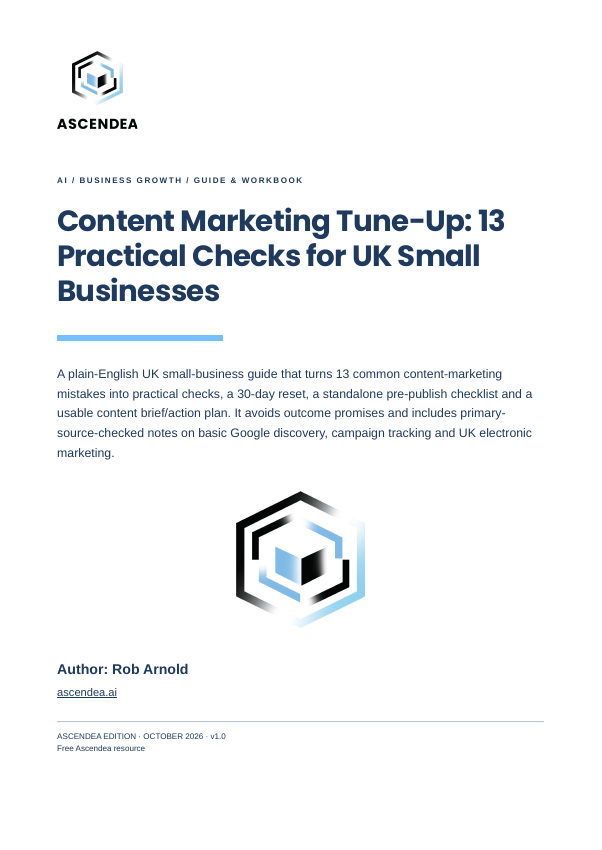 Cover of Content Marketing Tune-Up: 13 Practical Checks for UK Small Businesses