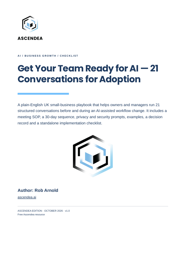 Cover of Get Your Team Ready for AI — 21 Conversations for Adoption