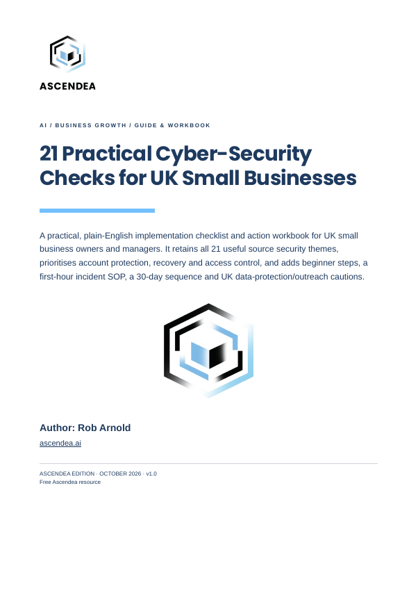 Cover of 21 Practical Cyber-Security Checks for UK Small Businesses