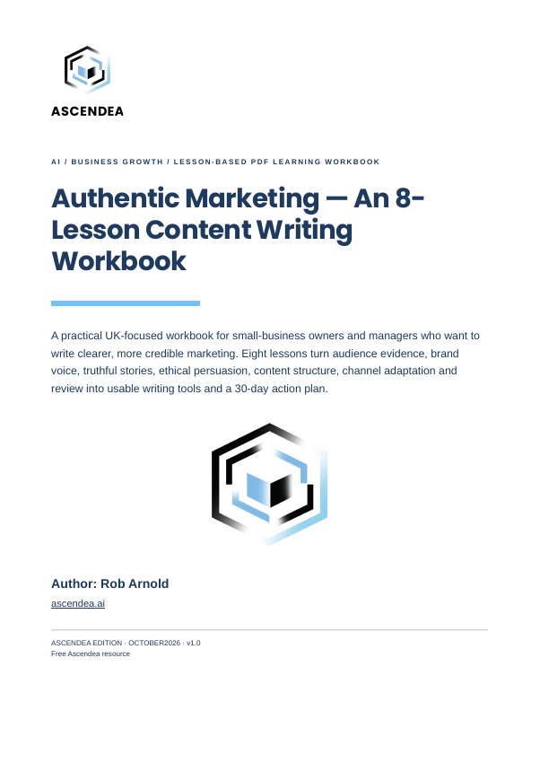 Cover of Authentic Marketing — An 8-Lesson Content Writing Workbook