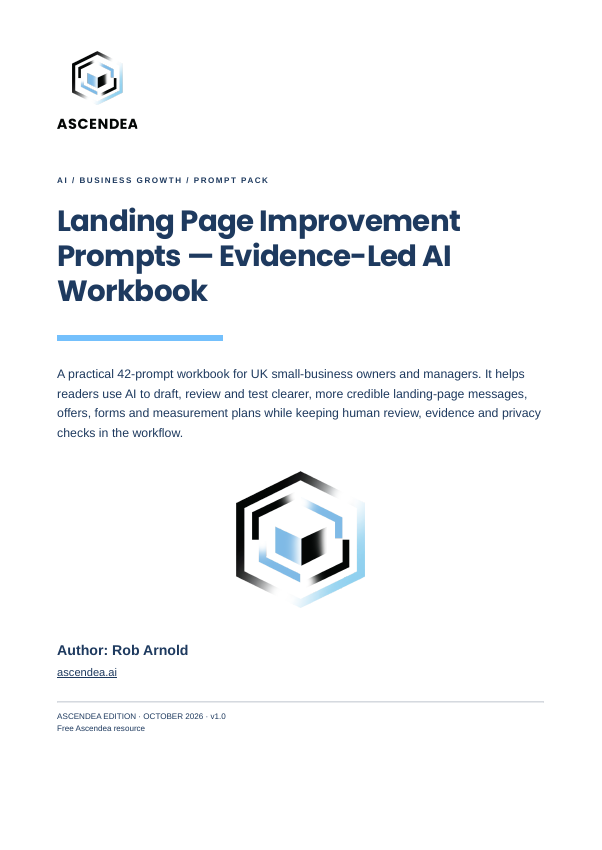 Cover of Landing Page Improvement Prompts — Evidence-Led AI Workbook