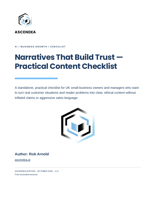 Cover of Narratives That Build Trust — Practical Content Checklist
