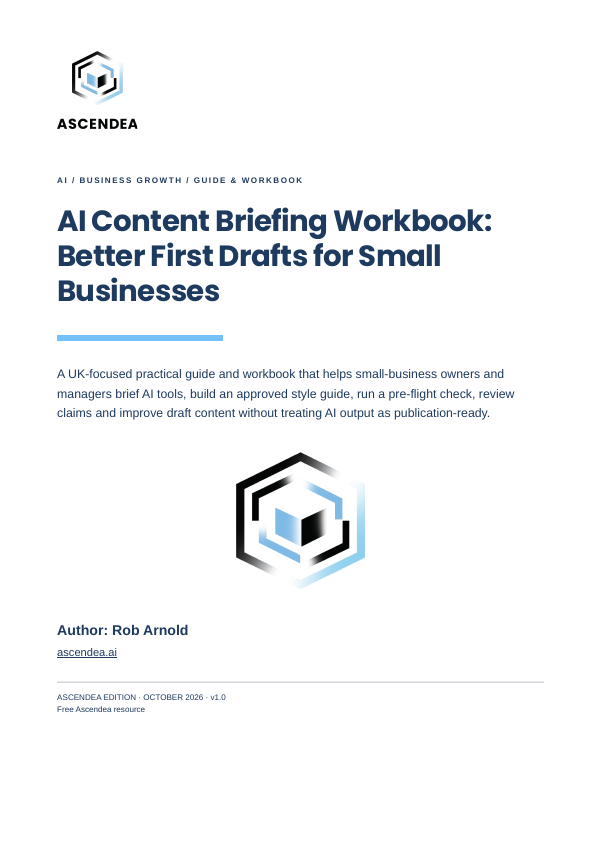 Cover of AI Content Briefing Workbook: Better First Drafts for Small Businesses