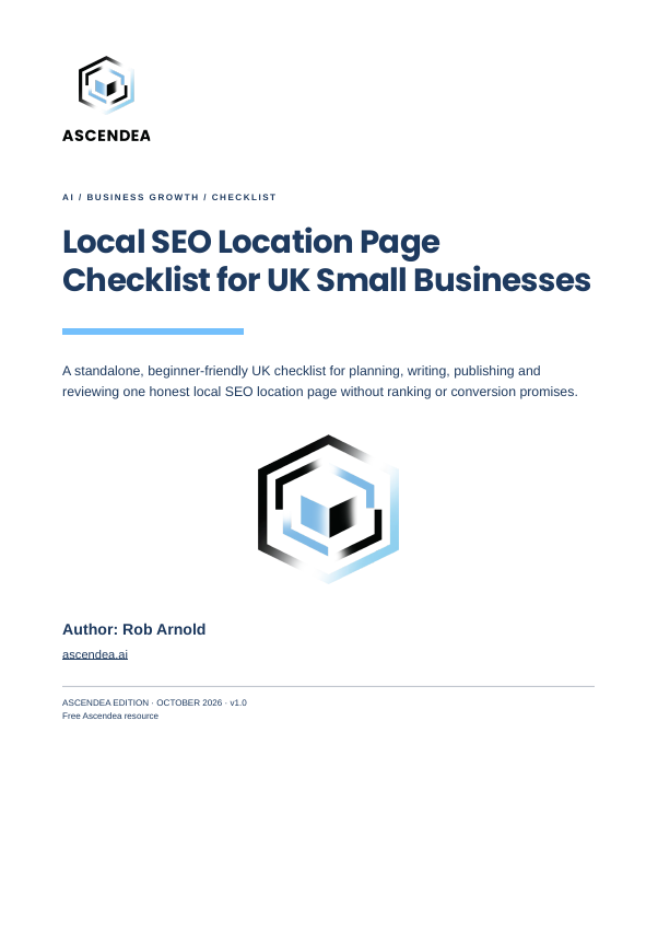 Cover of Local SEO Location Page Checklist for UK Small Businesses