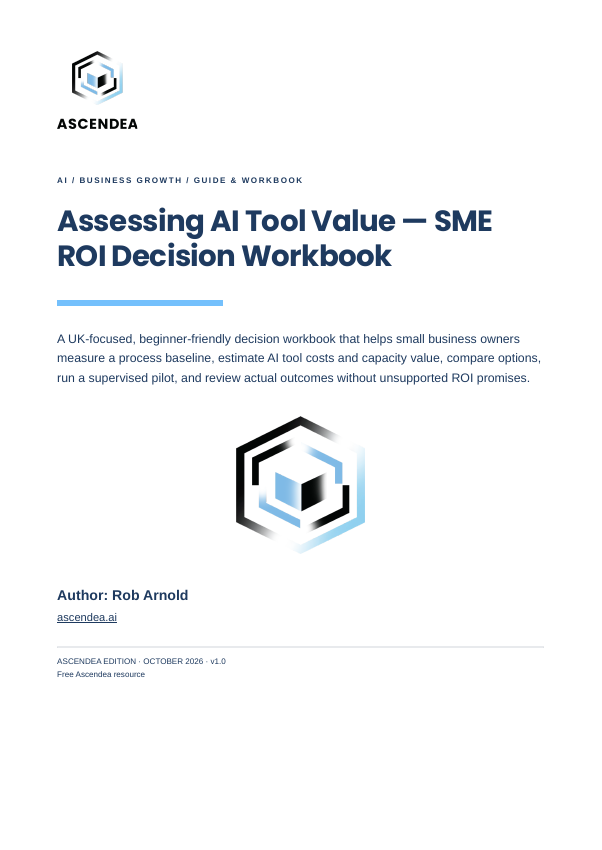 Cover of Assessing AI Tool Value — SME ROI Decision Workbook