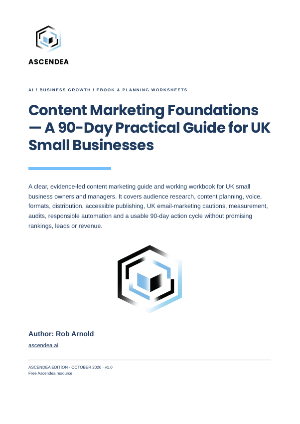Cover of Content Marketing Foundations — A 90-Day Practical Guide for UK Small Businesses