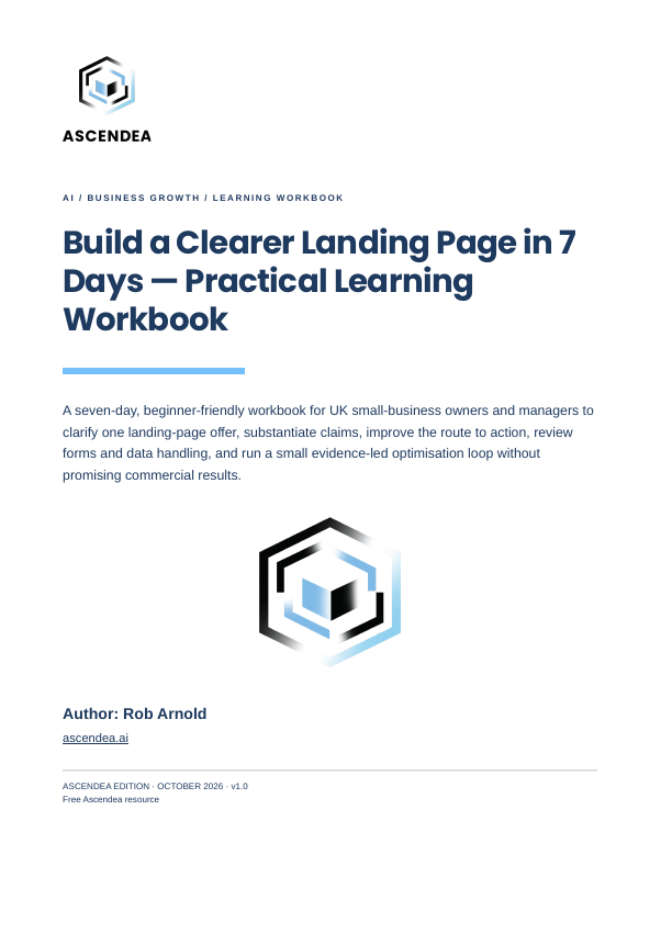 Cover of Build a Clearer Landing Page in 7 Days — Practical Learning Workbook