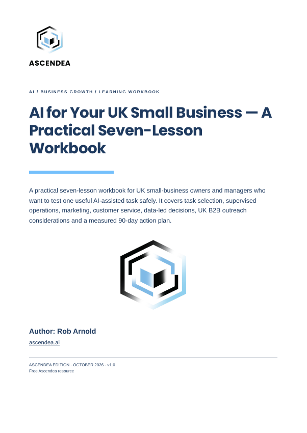Cover of AI for Your UK Small Business — A Practical Seven-Lesson Workbook