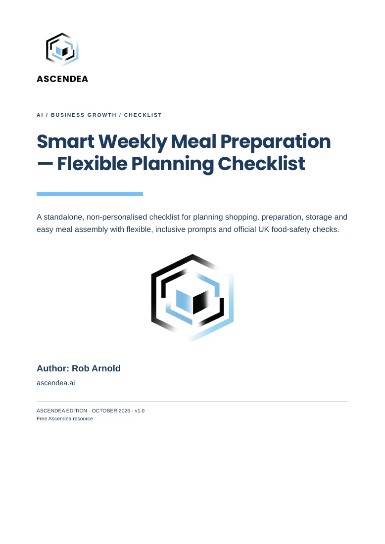 Cover of Smart Weekly Meal Preparation — Flexible Planning Checklist