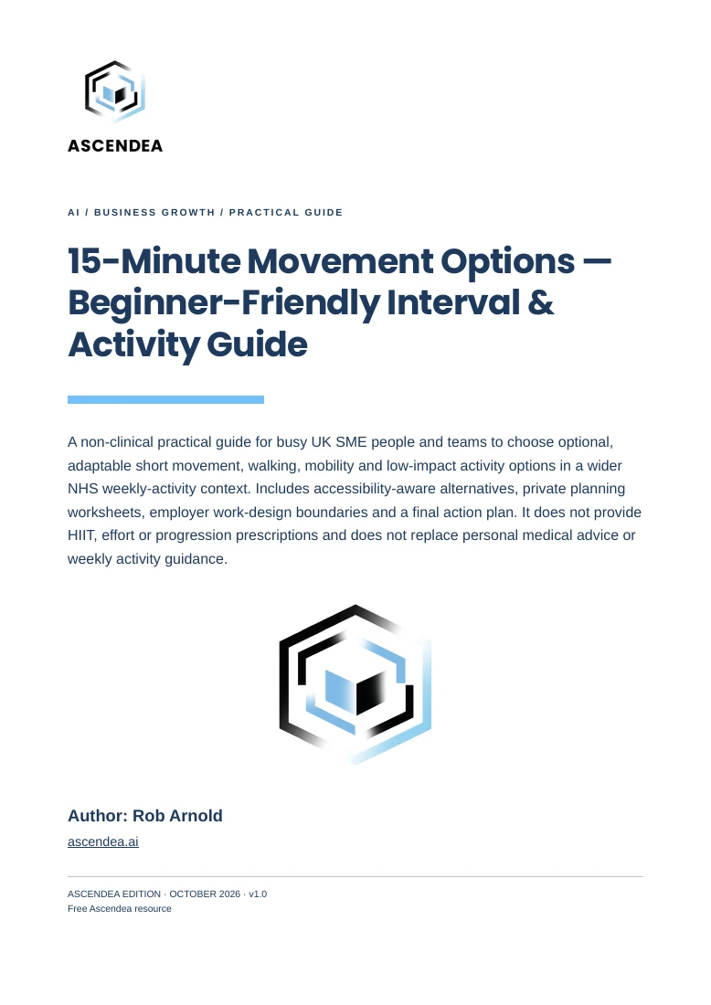 Cover of 15-Minute Movement Options — Beginner-Friendly Interval & Activity Guide