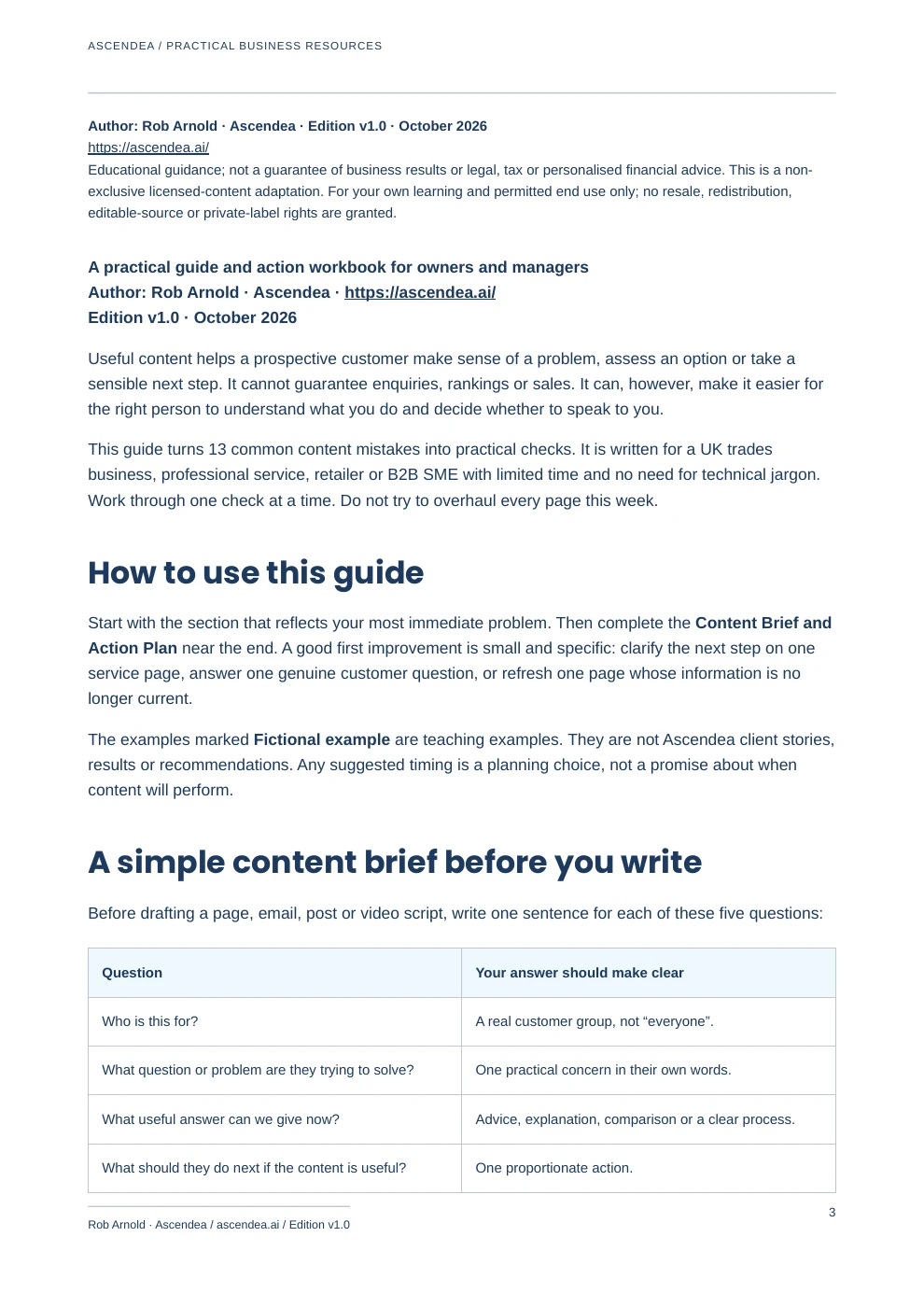 Preview of PDF page 3 from Content Marketing Tune-Up: 13 Practical Checks for UK Small Businesses
