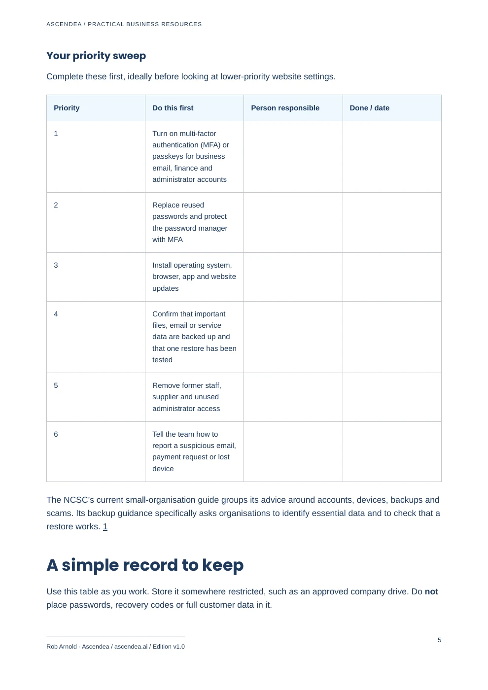 Preview of PDF page 5 from 21 Practical Cyber-Security Checks for UK Small Businesses