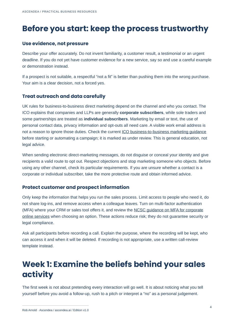 Preview of PDF page 4 from Sales Confidence & Process Checklist