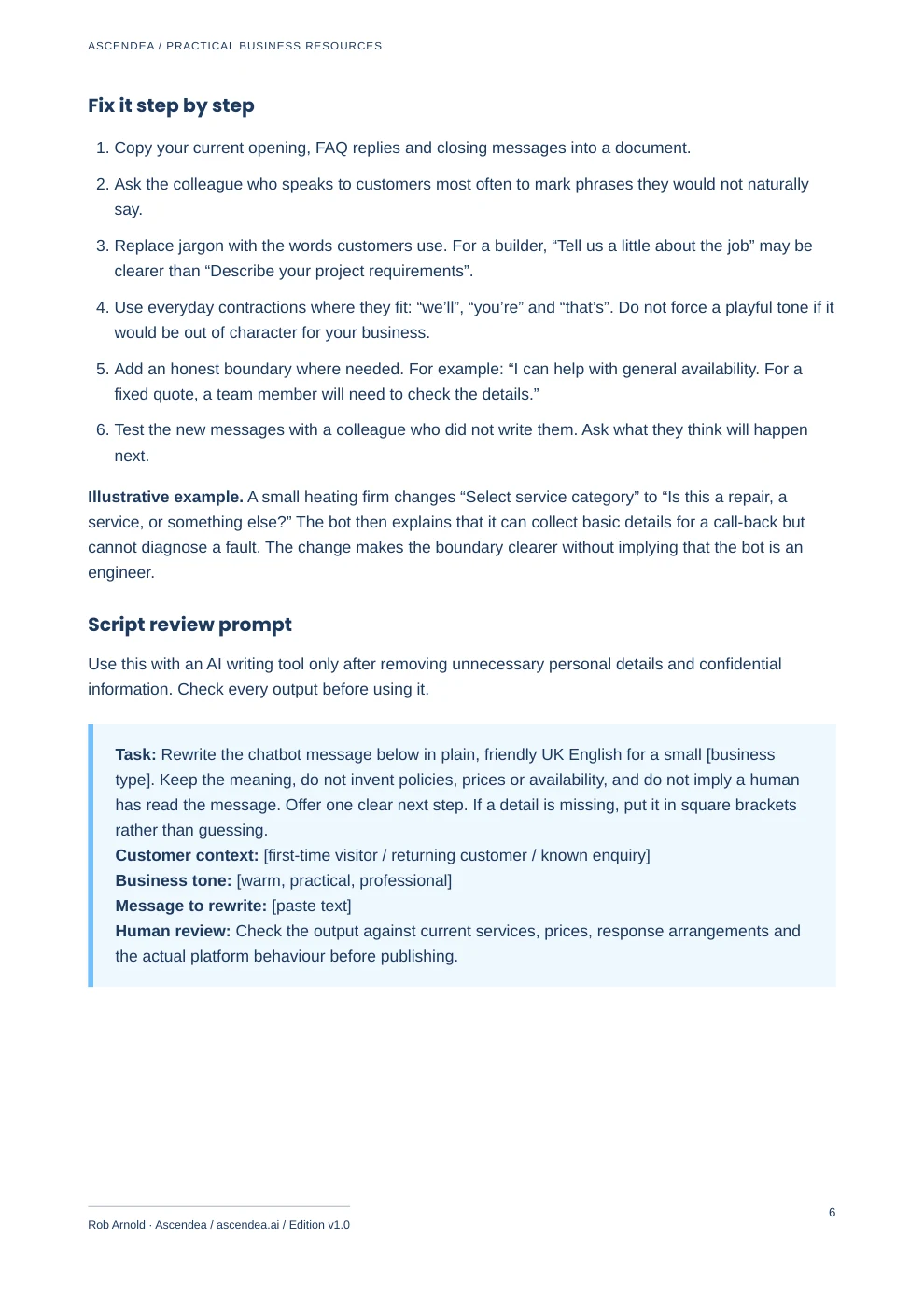 Preview of PDF page 6 from Fix Your Sales Chatbot