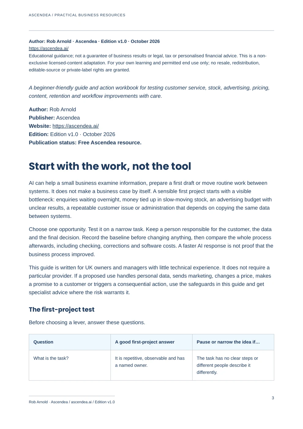 Preview of PDF page 3 from Seven Practical AI Opportunities for UK Small Businesses