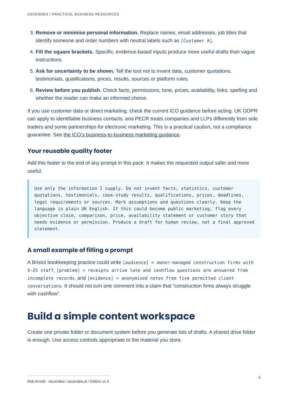 Preview of PDF page 4 from Authentic Marketing Content Prompt Pack