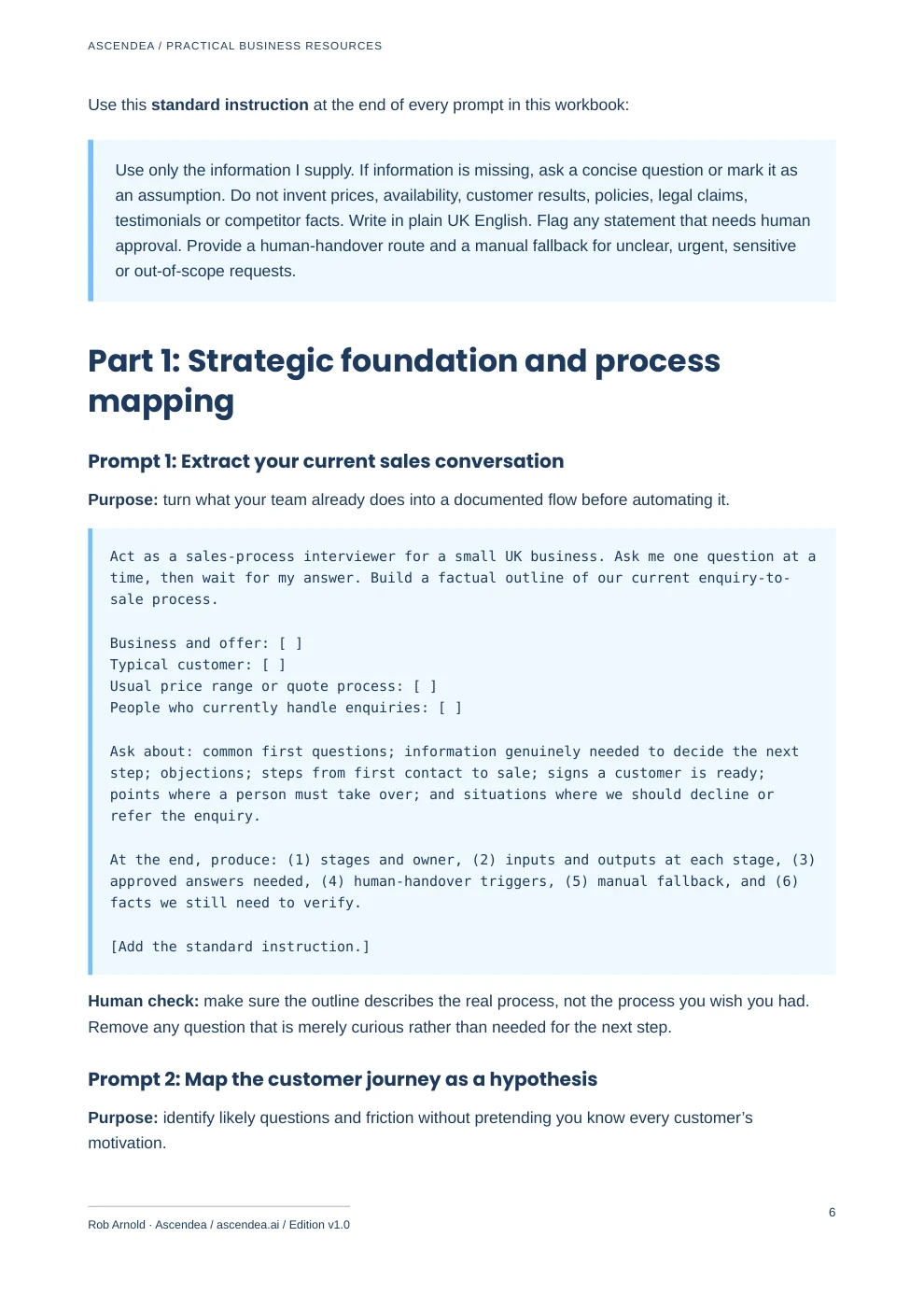 Preview of PDF page 6 from Build an Automated Sales Chatbot — Responsible Prompt Workbook