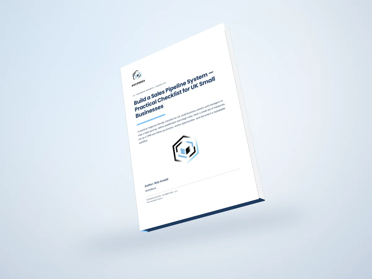 Digital 3D book mockup of Build a Sales Pipeline System — Practical Checklist for UK Small Businesses
