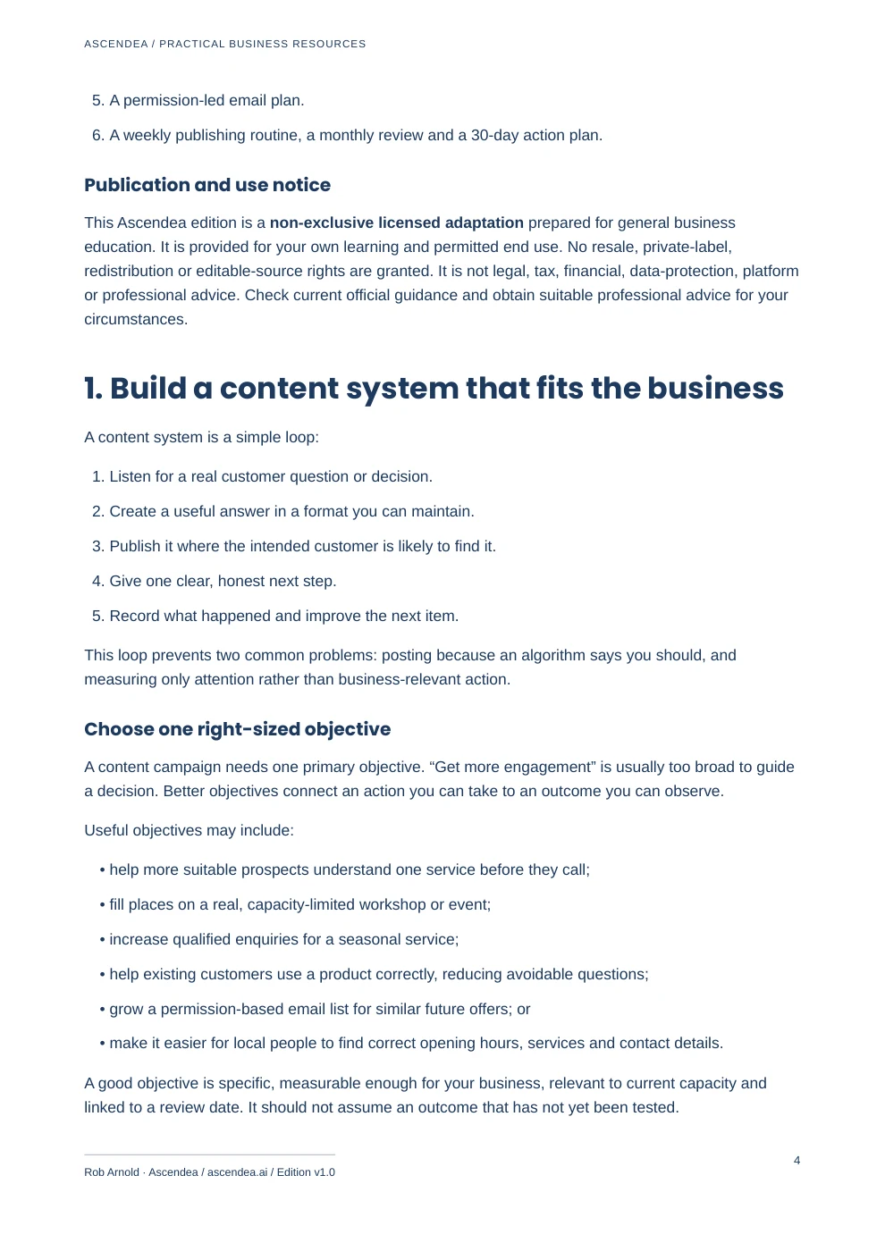 Preview of PDF page 4 from Content Marketing for UK Small Businesses — Practical Planning Guide & Workbook