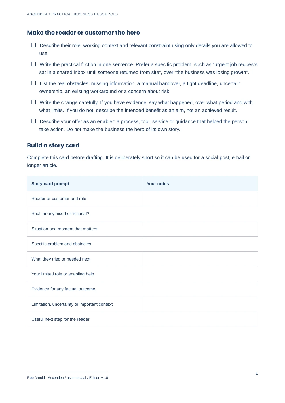 Preview of PDF page 4 from Narratives That Build Trust — Practical Content Checklist