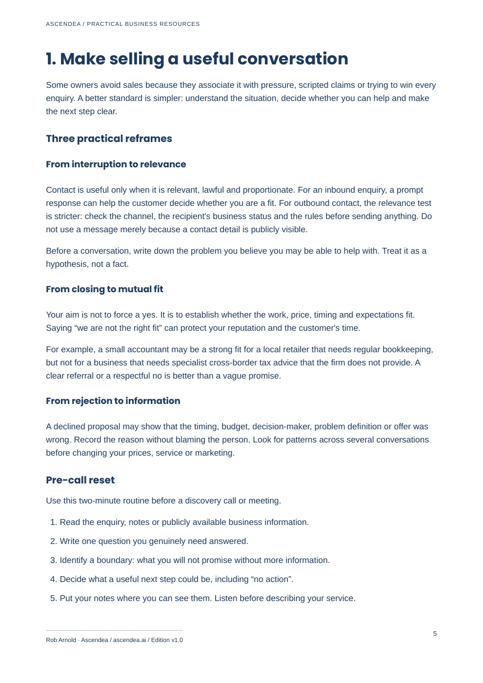 Preview of PDF page 5 from Build a More Consistent Sales Process — 90-Day Sales System Workbook