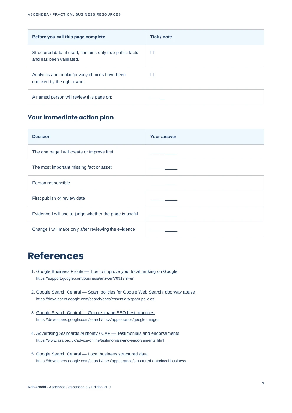 Preview of PDF page 9 from Local SEO Location Page Checklist for UK Small Businesses