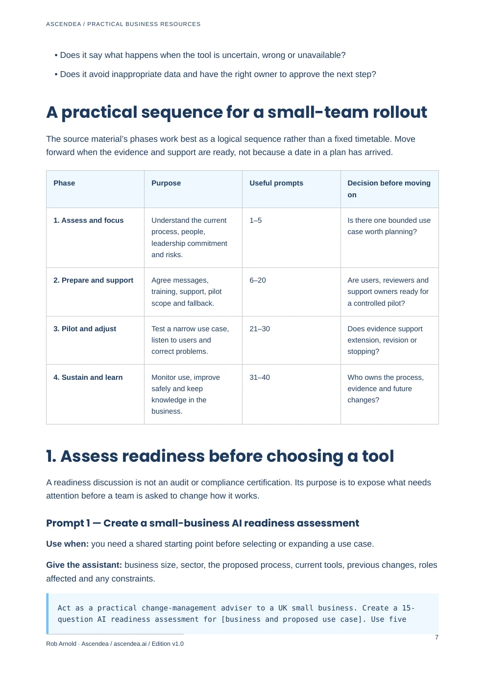 Preview of PDF page 7 from AI-Ready Change Management Prompt Pack for UK Small Businesses