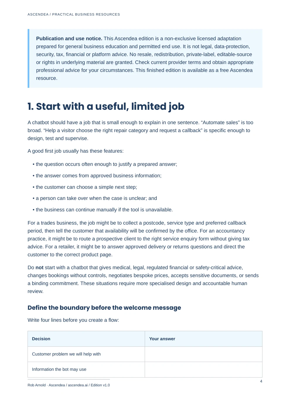 Preview of PDF page 4 from Sales Chatbot Playbook for UK Small Businesses