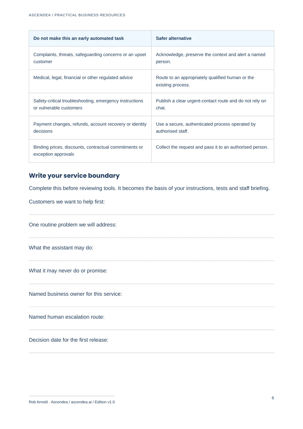 Preview of PDF page 6 from AI Customer Service Setup Workbook for UK Small Businesses