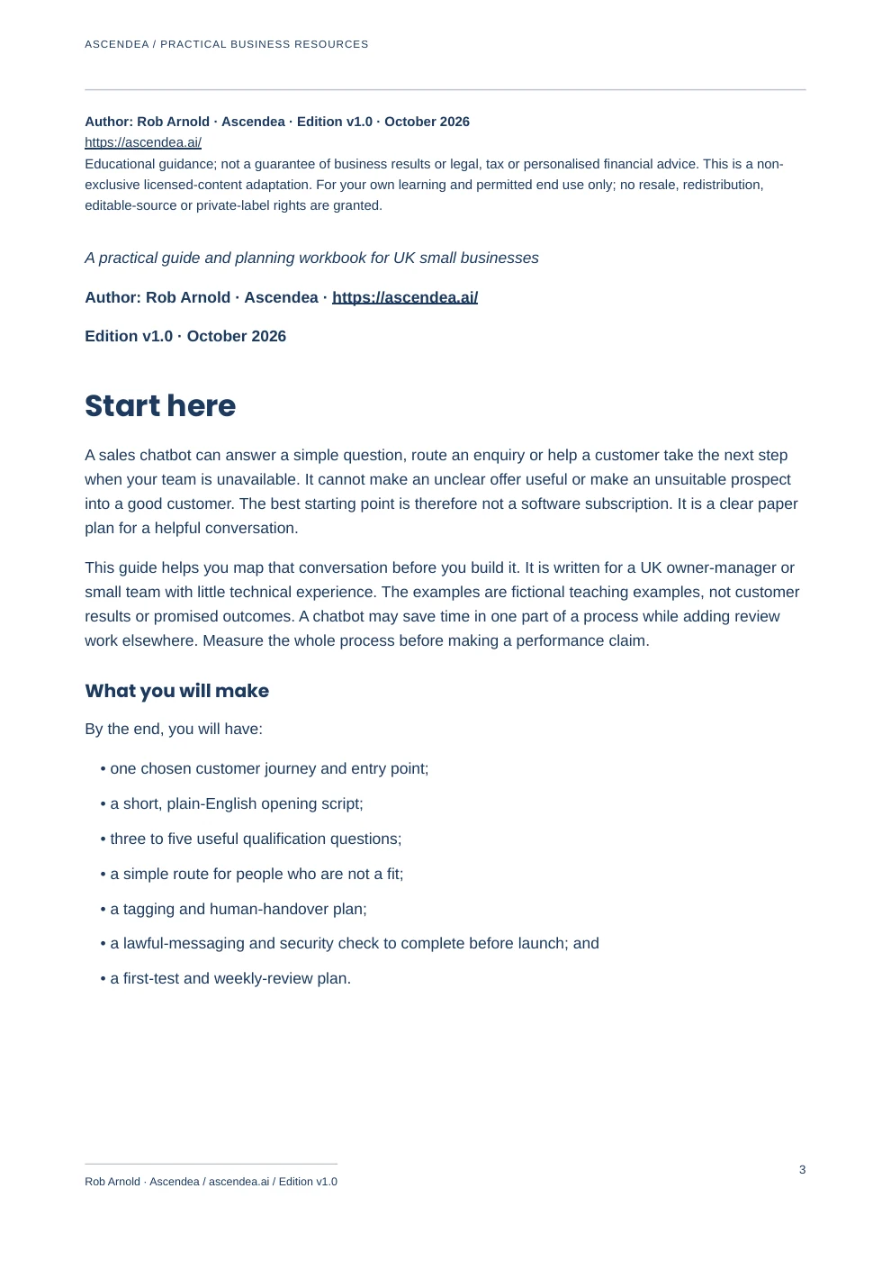 Preview of PDF page 3 from Plan Your Sales Chatbot Conversations