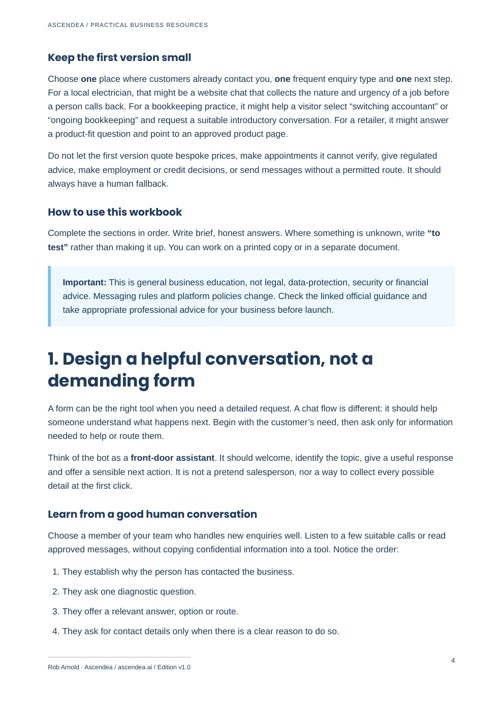 Preview of PDF page 4 from Plan Your Sales Chatbot Conversations