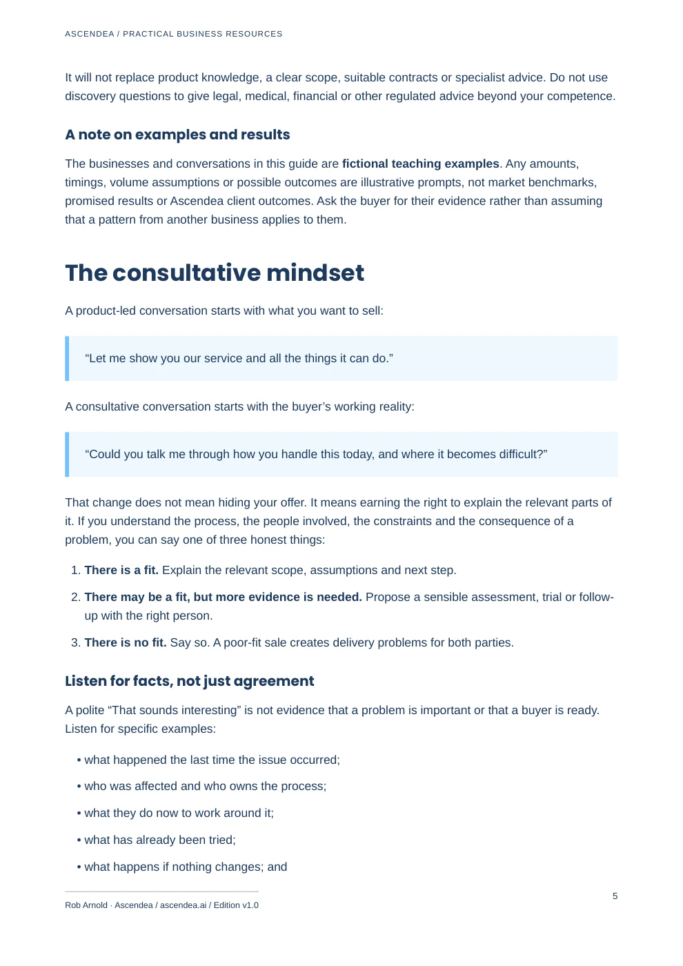 Preview of PDF page 5 from Better Sales Discovery Conversations — A Practical SPIN Questioning Guide for UK SMEs