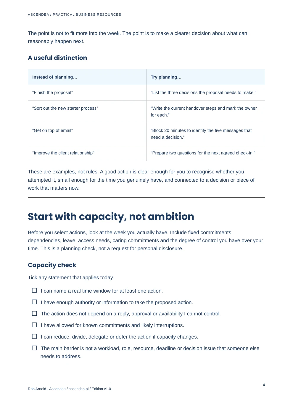 Preview of PDF page 4 from The Three Small Wins System — Capacity-Aware Priority Planning Guide