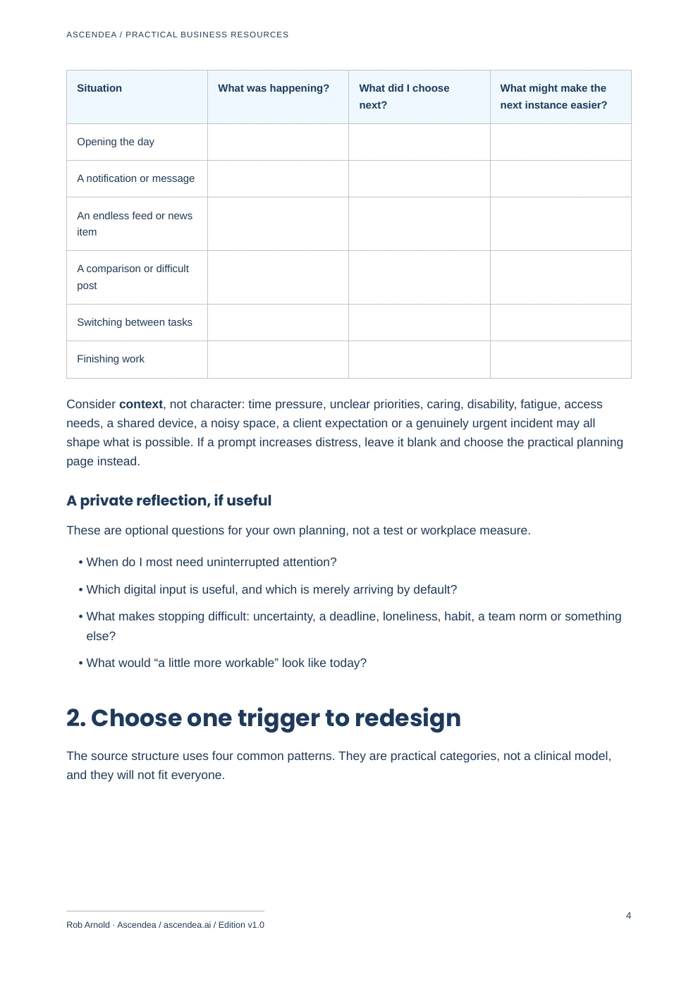 Preview of PDF page 4 from Digital Wellbeing at Work — Practical Boundaries & Recovery Workbook